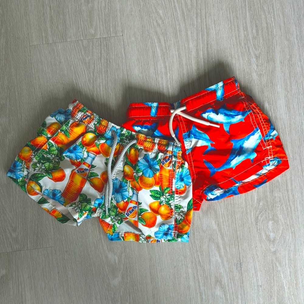 MC2 Saint Barth Kids Swim Trunks - Red, White, Blue, Orange, Green
